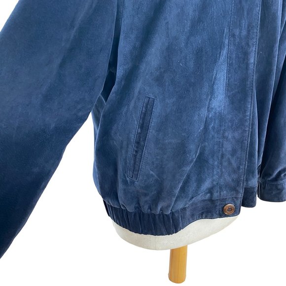 Vintage Abercrombie & Fitch Suede Aviator Military Jacket Blue 70s USA Made-L - Picture 4 of 14